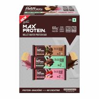 RiteBite Max Protein Assorted 60g Protein Wafer Bars (Pack of 6), Made of Millets, No Maida, No Palm Oil, Zero Added Sugar, Super Healthy Wafer S