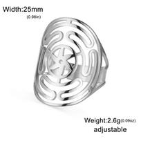 Hecate Wheel Adjustable Rings Women Stainless Steel Gold Finger Ring Ancient Greek Goddess Amulet Jewelry Gift resizable sidabras