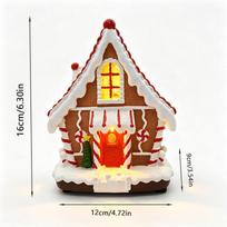 Christmas Gingerbread House Glowing Music LED Christmas Warm Light Candy House Window Desktop Decoration Christmas Gift brown