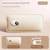 U-Shaped Hot Water Bottle Rechargeable 2026 Explosion-Proof Shoulder and Neck Heating Pad Neck Warmer Hot Water Bag Neck Protection Warming Device Creamy Yellow✅Digital Display Extended Length geltona