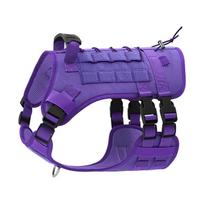 Adjustable Tactical Dog Harness With Chest Strap Handle Large Breeds Outdoor Walking Control L 60-90cm pink