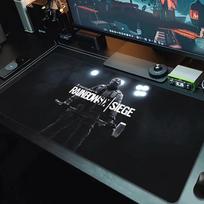 Tom Clancy's Rainbow Six Siege Mouse Pad Large Gaming Table Cushion Non-slip Laptop Tablet Big Mousepad XXL Mat Mini PC Playmat With Lock edge_xia 30cmx60cm(11.8x23.6inch) black