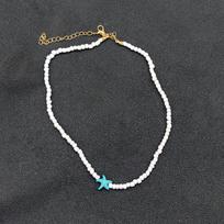 Tidepool Starfish Necklace - Surf & Beach Boho Jewelry Starfish Turtle Beaded Choker Necklaces, Adjustable Necklaces, Ocean Gift black