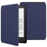 Shockproof Folio Cover Auto Sleep/Wake Protective Shell Premium Back Cover for Kindle Voyage tamsiai mėlyna spalva