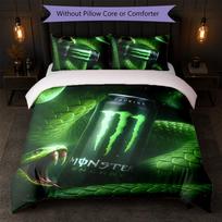 Monster Energy Print 3Pcs Duvet Cover Set 1 Duvet Cover and 2 Pillowcases Soft Bed Linen For Household Bedroom 135cm*200cm