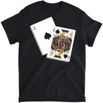 Blackjack Apparel Playing Card T-Shirt, Tank Top, Long Sleeve, Sweatshirt, Hoodie Men Women Kids Made in Canada Black S įvairiaspalvis