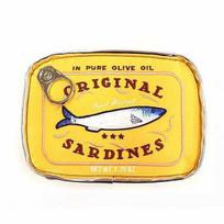 Large Capacity Japanese Sardine Can-Shaped Storage Bag: Cat Fish Makeup & Pencil Case mėlyna