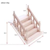 Lėlių namelis 1:12 Miniatiūrinių medinių laiptų Mini be turėklų Laiptai Baldų modelis DIY Lėlių namelio Gyvenimo scenos Dekoro Žaislo priedai white