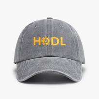 Bitcoin HODL Graphic Print Baseball Cap Adjustable Low Profile Casual Dad Hat Unisex fashion vintege Washed denim hats