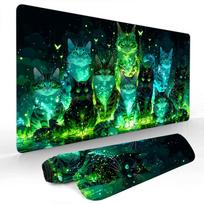 Fantasy Forest and Cats large Mouse Pad Desk Mat Gaming mats with Stitched Edge Durable NonSlip Computer mousepad office rug 800x300x2mm blue