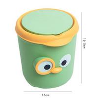 Desktop Trash Can Cute Small Bedroom Bedside Office Cartoon Storage Bucket Mini With Lid Household Wholesale žalia