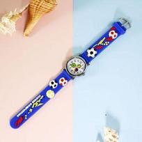 Kids Watch with Soccer Ball Design, Blue One Size mėlyna