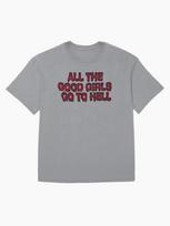 Billie Eilish all the good girls go to hell Oversized T-Shirt L brown