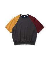 ANGLAN Palette Raglan Half Sweat Shirt - Charcoal Charcoal/1 orange