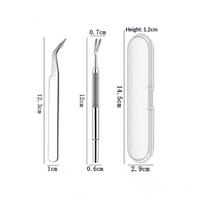 1Set Portable Tick Removal Tweezers Painless Tick Remover Tool For Dogs Cats Pets Human Tick Extractor Accessories white