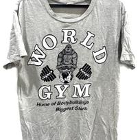 Vintage 80s WORLD GYM home of body buildings biggest stars Gorilla t Shirt and kids shirt 150 gray