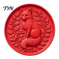Flower Bed Path Decor Silicone Stepping Stone Mold, Hummingbird/Squirrel/Turtle/Owl/Fox/Butterfly/Frog Paver Molds, Reusable Concrete DIY Maker Fox red