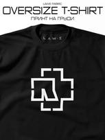 Oversized T-Shirt with Rammstein Print 2XL black