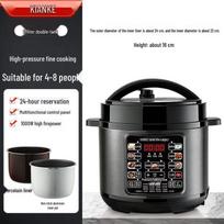 Smart Electric Pressure Cooker - Multi-functional with Large Capacity and Dual Inner Pots for Rice, Porridge, and More 2.5L Single Pot, 700W, 1-2 People gray