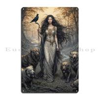 Hecate IBERIAN Metalinė Plokštelė Retro Kino Dizainas Sienų Dekoras Kino Iberijos Hecate Magijos Deivė Menas Skardinis Ženklas Plakatas 20x30cm（7.8x11.8inch） beige