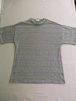 Vintage Wrangler T-shirt Green Striped Aztec Surf 90s Grey-L Unisex T-Shirt L gray