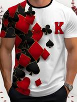 Playing Cards 3D Printing Men's And Women's Fashion T-shirt Plum K Poker Harajuku Streetwear Kids Boys Comfortable T Shirt Tops 6XL black