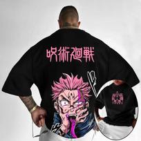 Men's T Shirts Jujutsu Kaisen Anime Print T-Shirts Mens Villain Ryomen Sukuna HIP HOP Street Cotton Shirt For Men Women Summer Tops Clothing 2XL white
