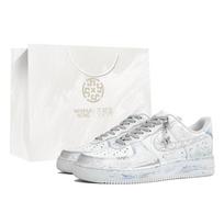 Nike Air Force 1 Kaleidoscope, White Mist, Shopping Bag Abrasion Resistant Low top Skateboard Shoes Unisex White CW2288-111(Team1024-S-BOX) 45 white