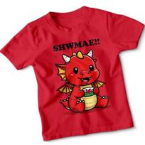 Shwmae Wales Dragon Kids T-Shirt Welsh Culture Boys Girls Tee XL red