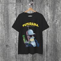 Bender Futurama T-Shirt: Skater Streetwear Graphic Tee 4XL black