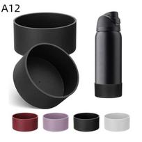 1Pcs 24Oz 32Oz Silicone Water Bottle Bottom Protector Cover Anti Slip Shock Resistant Bottle Base Sleeve For Outdoor Travel Use black