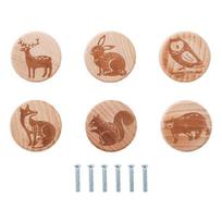 Wood Animal Print Drawer Pulls Simple Single Hole Handles Drawer Cabinet Wardrobe Door Drawer Pulls Furniture