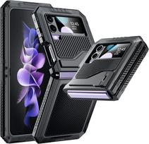 Heavy for Samsung Z Flip 4 Flip 5 Metal Case Heavy Duty Cover Full Body Aluminum & TPU Design Silicone Honeycomb Cooling System Galaxy Z Flip4 juoda