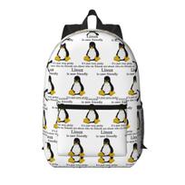 Linux Is User Friendly Its Just Very Picky Student Backpack School Bag Hiking Travel Daypack Bookbag Shoulder Bags One Size white