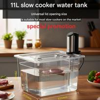 11L 100°C Immersion Sous Vide Container Water Tank Heat Resistant Circulator Professional Slow Cooking Water Tank gray