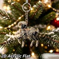 Ornate Goat Key Ring Acrylic Goat Bag Charm New Year Gift Goat Keychain  Festive Occasions 6 black