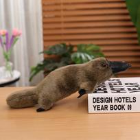 Cute simulated platypus doll plush toy lying down platypus doll children's company soothing doll 30cm（0.1kg） pilka spalva