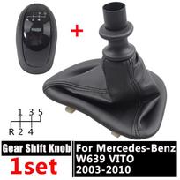 Gear Shift Knob Shifter Lever Head With Boot Cover For Mercedes Benz Vito Viano W639 2003-2010 5 6 Speed Manual 5 Speed black