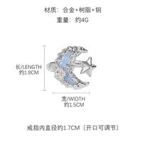 Lava Blue Moon series original design earrings understand versatile light luxury sweet cool wind earrings gray