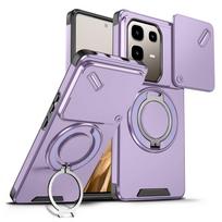 For Infinix Note 50 Case Infinix Note 50 Pro 4G Cover Magnetic Ring Armor Slide Camera Lens Case Magsafe Wireless Charge Cover Infinix Note 50 4G gray