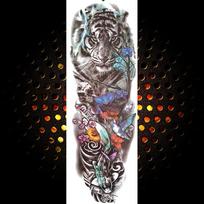 Visos rankos roboto laikinos tatuiruotės lipdukas netikras juodas ilgas maorių totemo tatuiruotės vyrams, moterų kūno piešinys, rankos, kojos, rankovių tatuiruotės lipdukas atostogoms gray