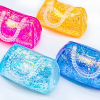 Glitter Handbag Maltose Squishy Slow Rebound Squeeze For Daily Desk Stress Relief rožinė
