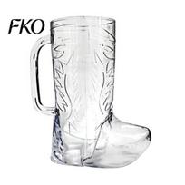 Easy to Clean Boot Cup Clear Cowboy Cup, 17oz Plastic Western Glass with Inspired Drinkware Handle for Clear, Novelty Party Beer Whiskey 2pcs skaidri