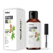 Nankings® Cold Pressed Castor Oil 118ml -100% Pure and Natural for Hair | Skin Care | Nails, Eyebrows and Eyelash Care | Mascara Tube white