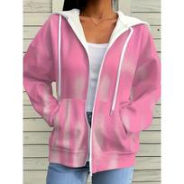 Women'S Hooded Zip-Up Sweatshirt in a Vibrant Pink Color - Adorned L