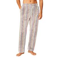 Men's Drawstring Pocket Flannel Pants Sleep Pants L smėlis