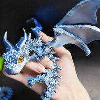 Originality 3D Printed Wyvern Dragon with Wings Simulation Model Gifts Articulated Dragons Fidget Dragons Desktop Ornaments Toy 22CM gray