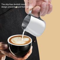 Mažas pienui plakti puodelis Sidabrinis latte art ąsotėlis Latte art pieno ąsotėlis Kavos ruošimas 150ml brown
