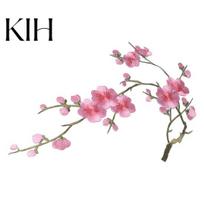 Heat Sealed Backing Patch Cherry Blossom Iron-On Plum Applique Embroidered Flower Vines Bag Embroidery DIY Trim for Jeans Garment Women Clothing 6 pink