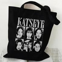 KATSEYE Canvas Tote Bag Retro Girl Group Print Large Capacity Shoulder Bag Handbag Fashion Versatile Shopping Tote 60123-5 No. 1; 35x40cm